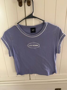 Lee Lavender Crop Tee with White Trim